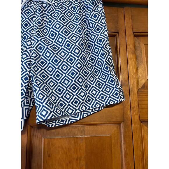 NWT Collars & Co Men's 7” Riviera Swim Trunks Shorts Navy Blue White Geo Size M - Picture 3 of 10